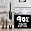 image:imageMade by Dentists Sonic X Electric Toothbrush  Rechargeable Kids Sonic Toothbrush 8X Plaque Removal 2 Speed Modes 2Minute Timer 6 Brush Heads Included Tweens Ages 7 Good Vibes Only EditionBlack and White