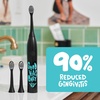 image:imageMade by Dentists Sonic X Electric Toothbrush  Rechargeable Kids Sonic Toothbrush 8X Plaque Removal 2 Speed Modes 2Minute Timer 6 Brush Heads Included Tweens Ages 7 Good Vibes Only EditionBlack and Blue