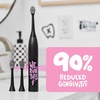 image:imageMade by Dentists Sonic X Electric Toothbrush  Rechargeable Kids Sonic Toothbrush 8X Plaque Removal 2 Speed Modes 2Minute Timer 6 Brush Heads Included Tweens Ages 7 Good Vibes Only EditionBlack  Pink