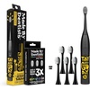 image:imageMade by Dentists Sonic X Electric Toothbrush  Rechargeable Kids Sonic Toothbrush 8X Plaque Removal 2 Speed Modes 2Minute Timer 6 Brush Heads Included Tweens Ages 7 Good Vibes Only EditionBlack and Yellow