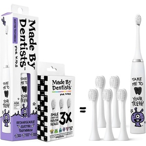 image:imageMade by Dentists Kids Electric Toothbrush  Rechargeable Vibrating Toothbrush with Timer Includes 6 Replacement Heads Gently Cleans Teeth Kid amp Toddlers Age 2 MonsterAlien