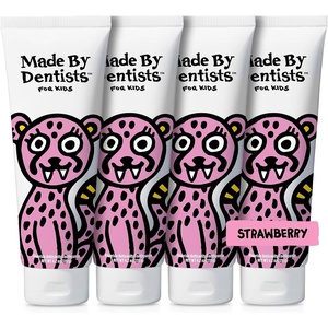 image:imageMade by Dentists Kids Fluoride Toothpaste 4Pack  Anticavity Watermelon Childrens Toothpaste SLSFree Enamel Safe Natural Flavors Vegan amp CrueltyFree Toddler amp Kids Ages 2 SharkStrawberry
