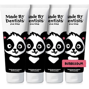 image:imageMade by Dentists Kids Fluoride Toothpaste 4Pack  Anticavity Watermelon Childrens Toothpaste SLSFree Enamel Safe Natural Flavors Vegan amp CrueltyFree Toddler amp Kids Ages 2 SharkBubblegum