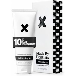 image:imageMade by Dentists Professional Whitening 10 Toothpaste  10 Nano Hydroxyapatite Toothpaste with Pap FluorideFree PeroxideFree Vegan Fresh Mint 4242 Ounce Pack of 1